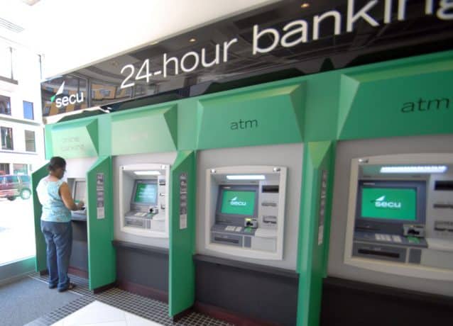 four ATM machines in lobby