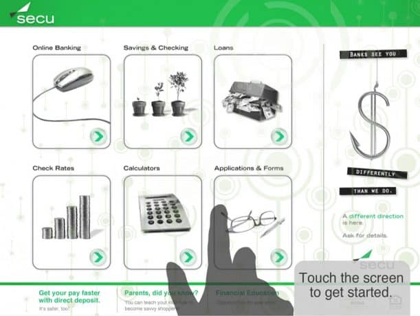 touch screen kiosk directions