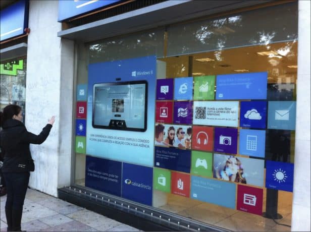interactive window display in Portugal