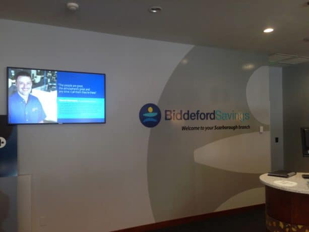 Biddeford Savings digital signage