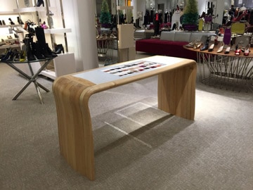 digital table in retail store