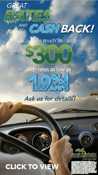 Peachstate FCU advertisement creative digital signage messaging