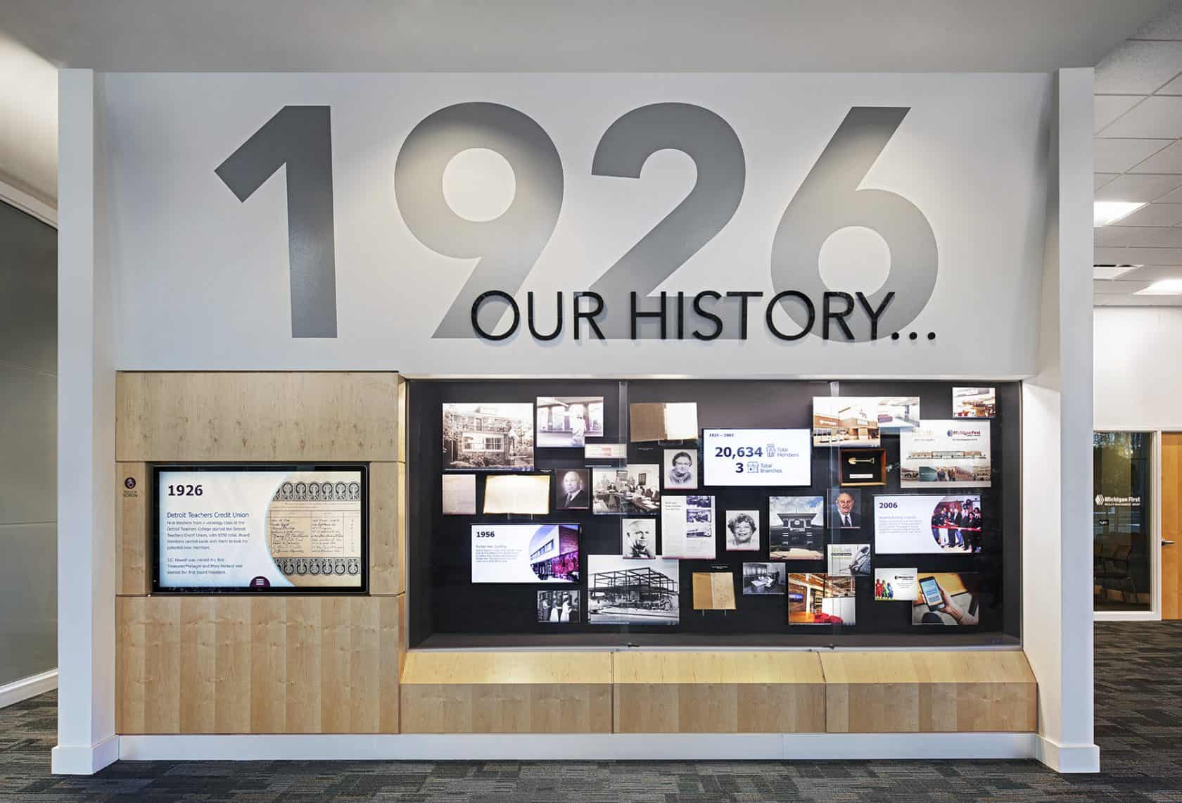 Michigan First Credit Union history wall